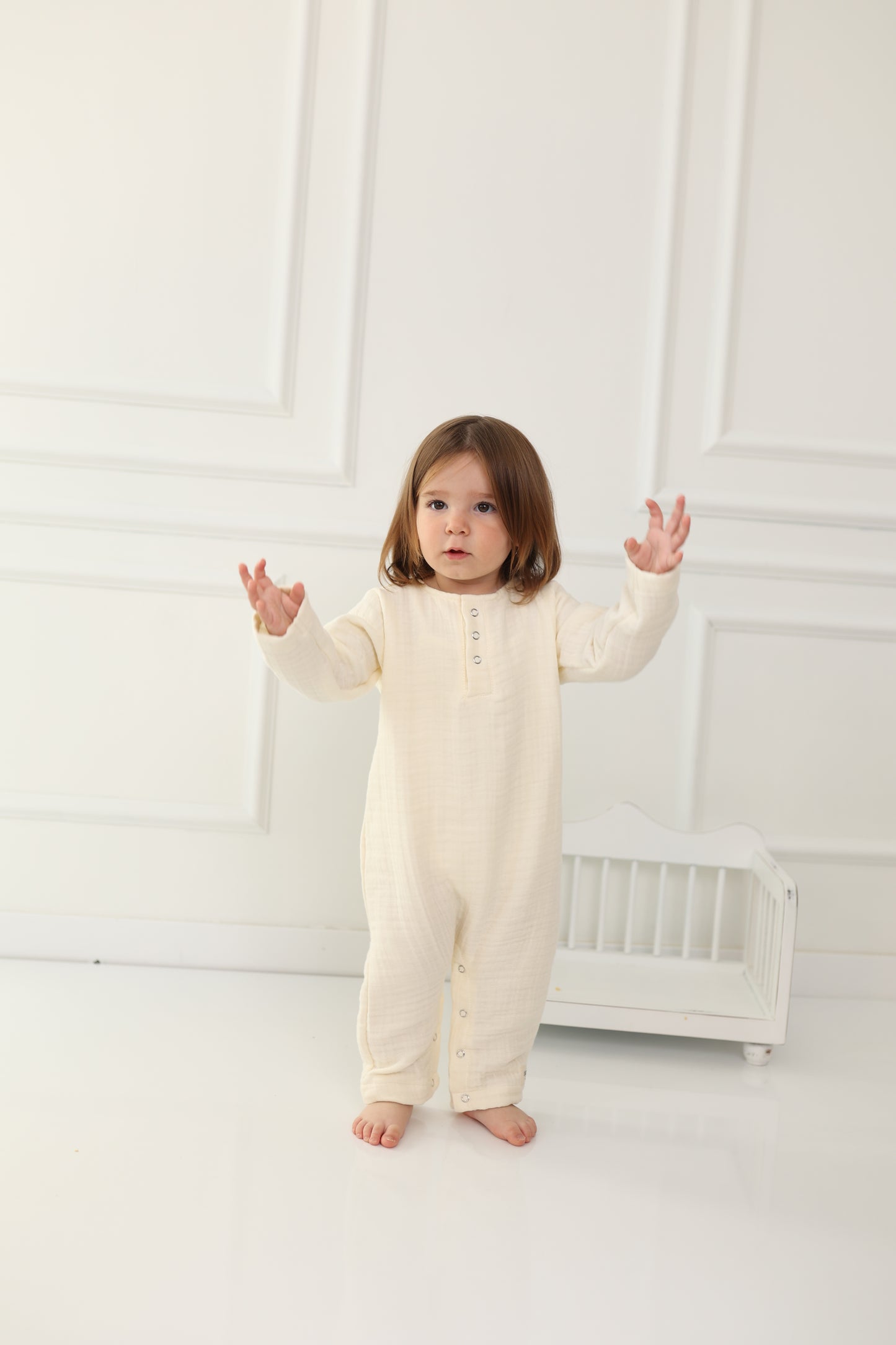 4-lagiger Musselin Baby-Strampler